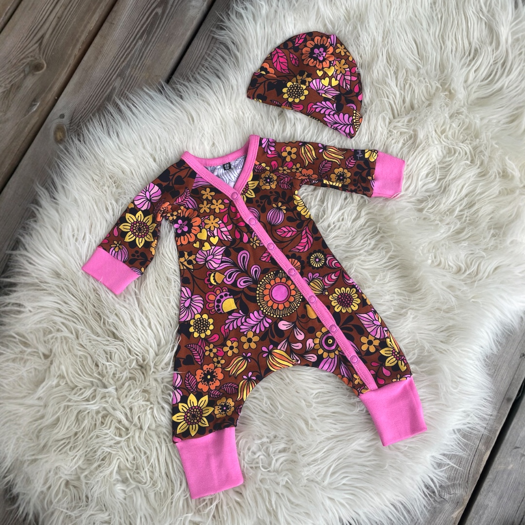 Prematurdress ”Retro Flowers” brun