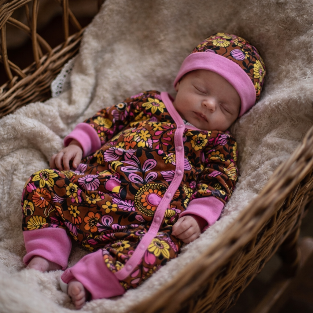 Prematurdress ”Retro Flowers” brun