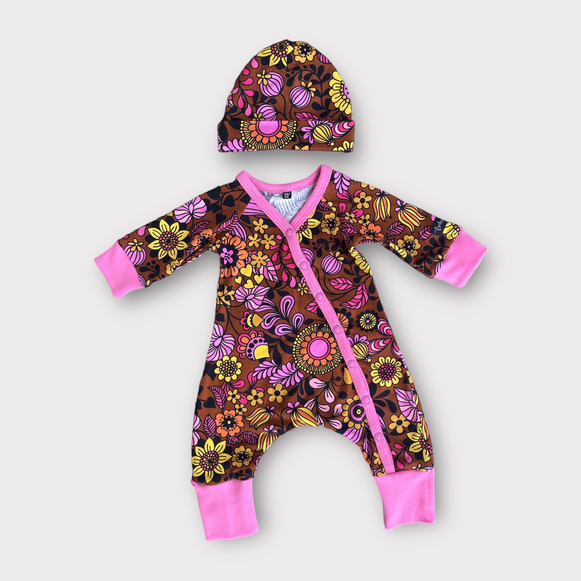 Prematurdress ”Retro Flowers” brun - 3