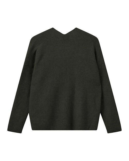 Jumper Thora v-ringad grape leaf - 4