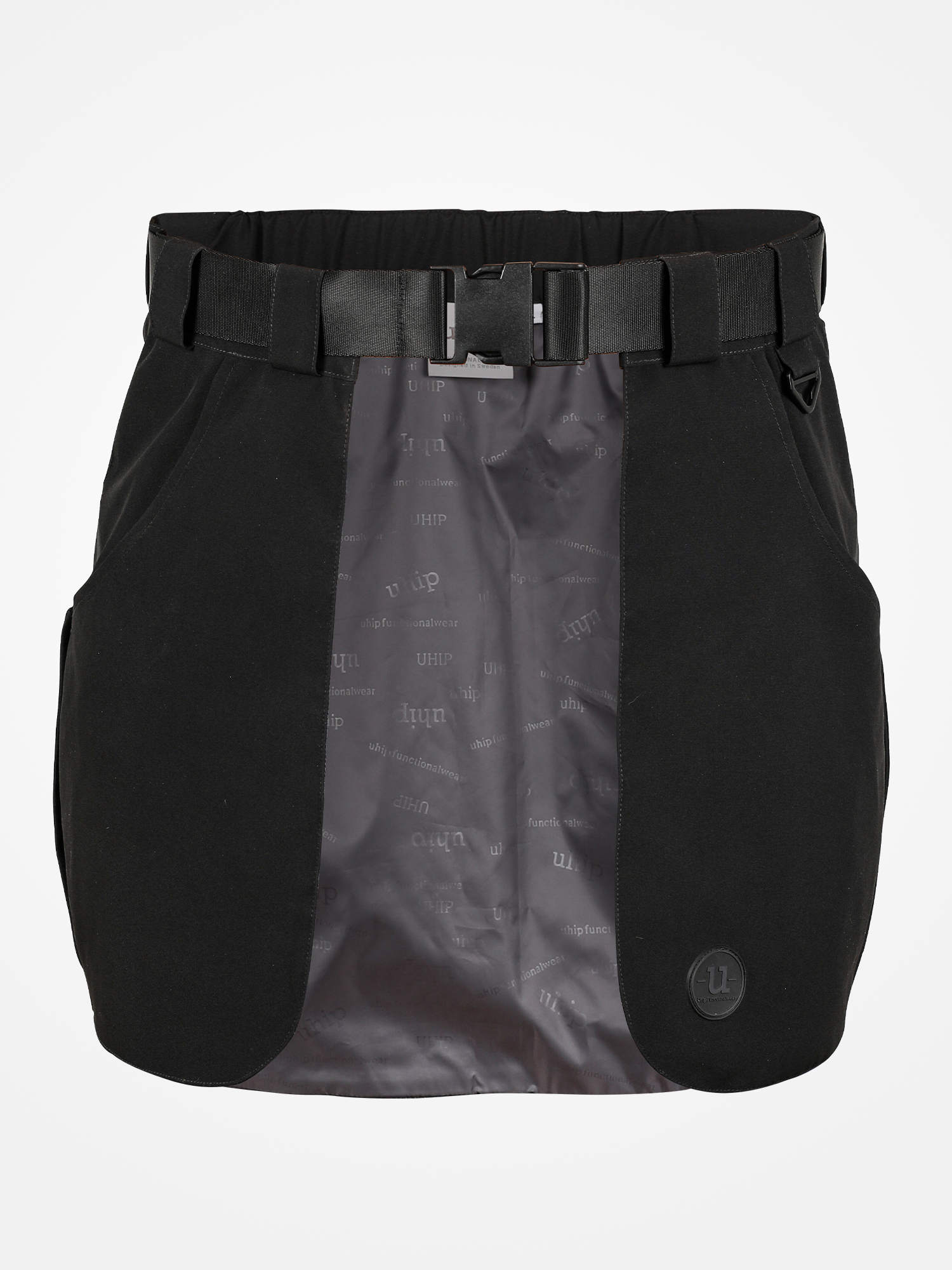 Uhip Pocket Skirt 3.0 - Jet Black - Lightweight 
