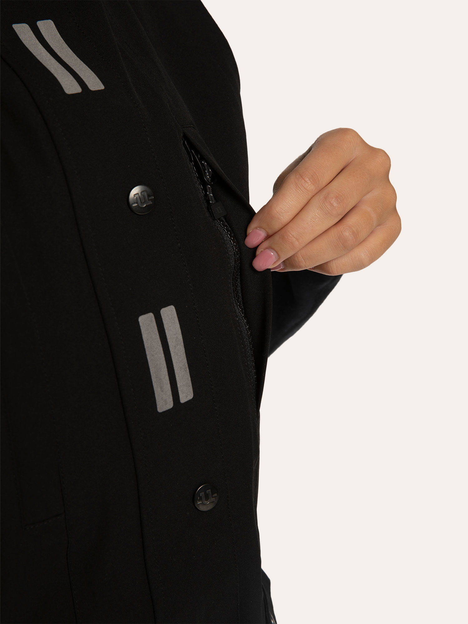 Uhip Regular Pro Dog Trainer Vest - Jet Black - Reflex Details 