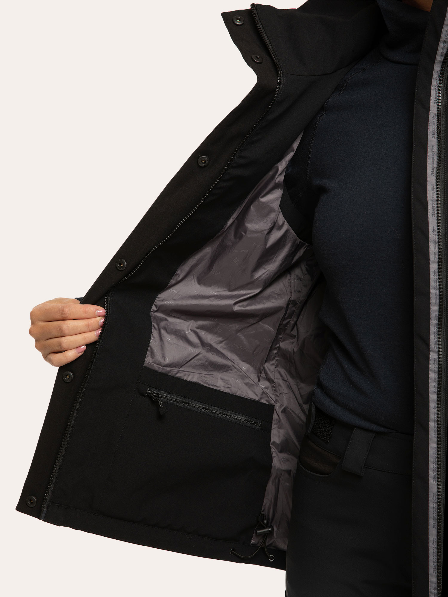 Uhip Regular Pro Dog Trainer Vest - Jet Black - Pockets 