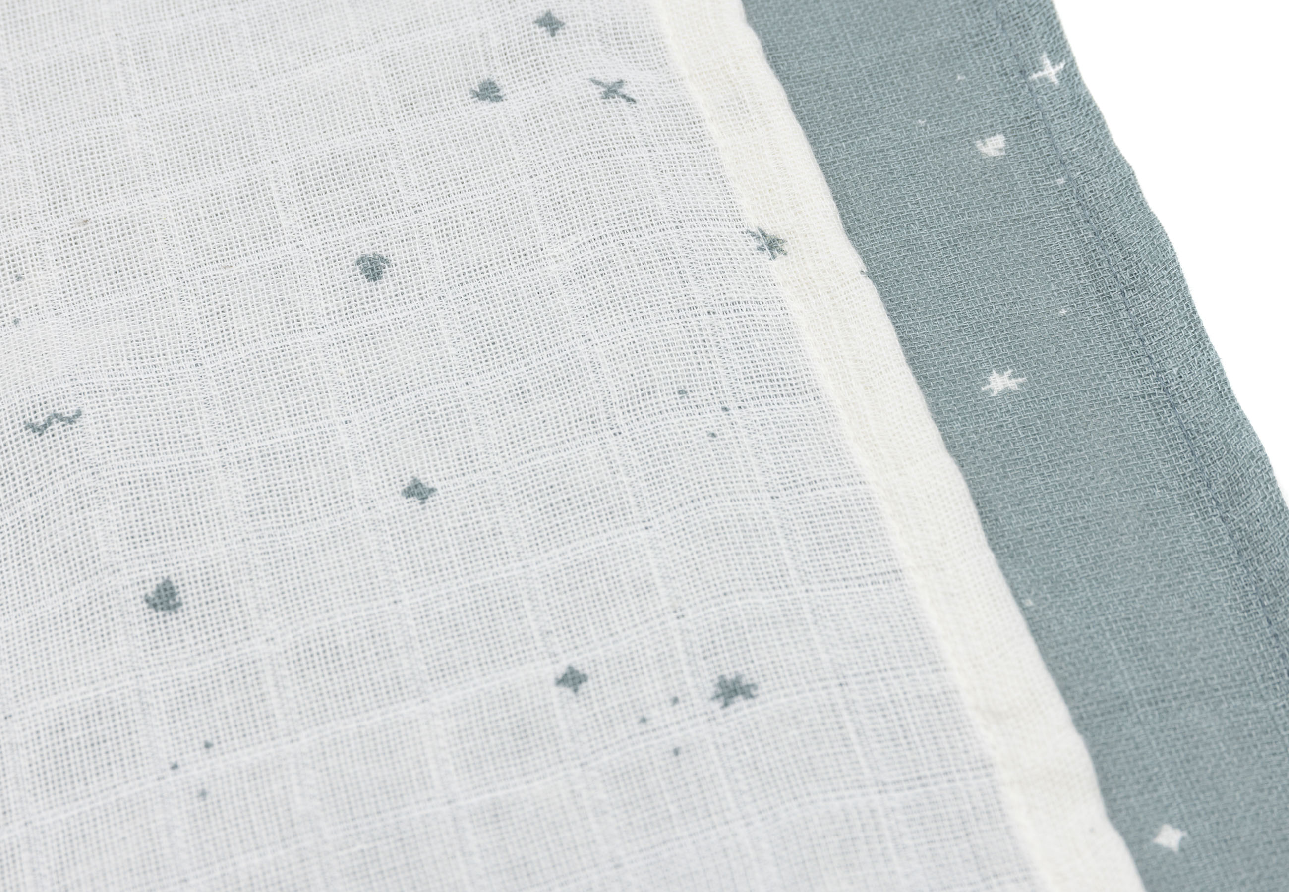Jollein Muslinfilt 70x70cm Twinkling Sea Green 3pack