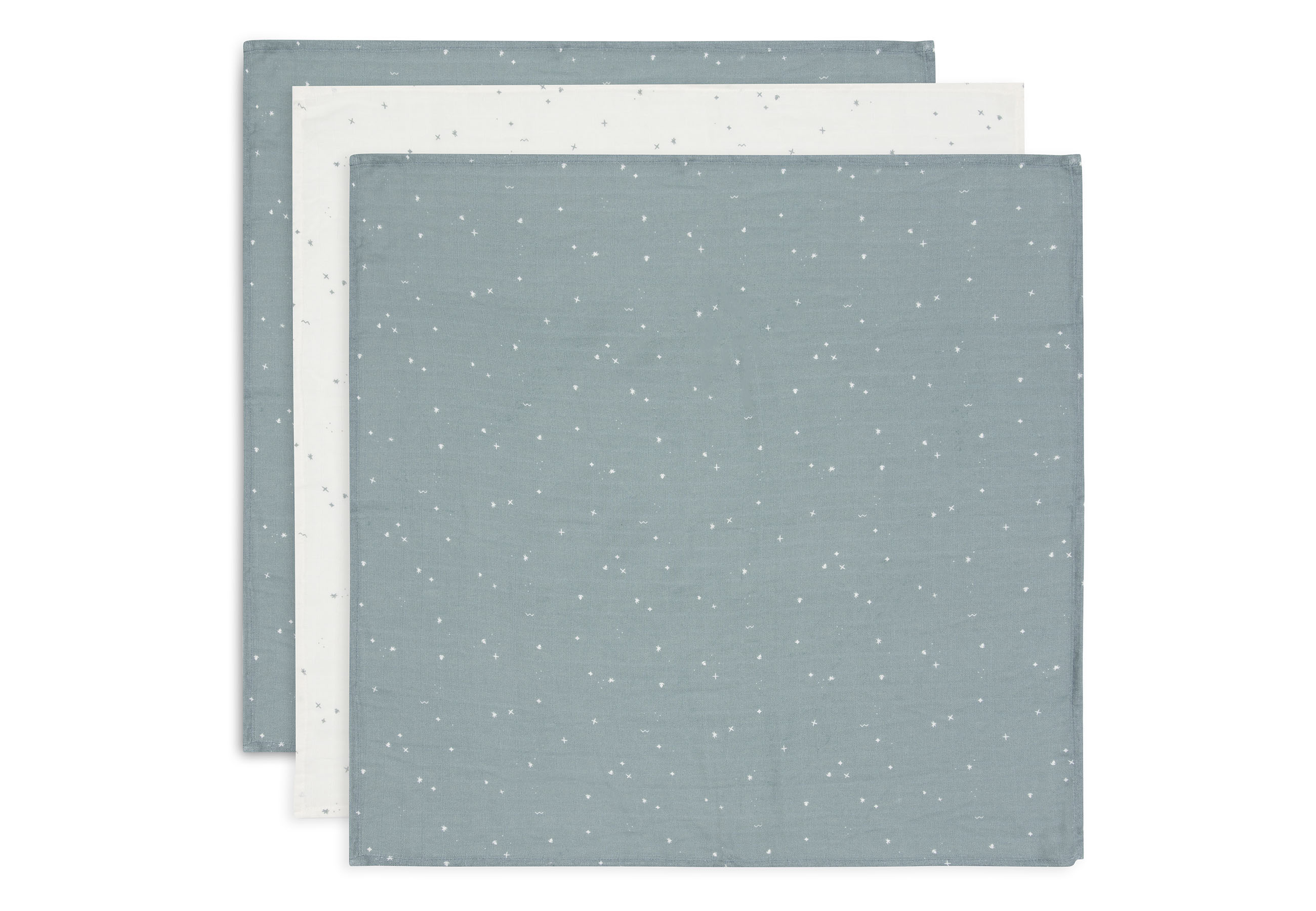 Jollein Muslinfilt 70x70cm Twinkling Sea Green 3pack - 2