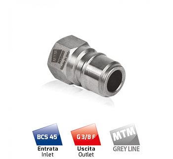 BPS45 Snabbkoppling Hane 3/8" Rostfri