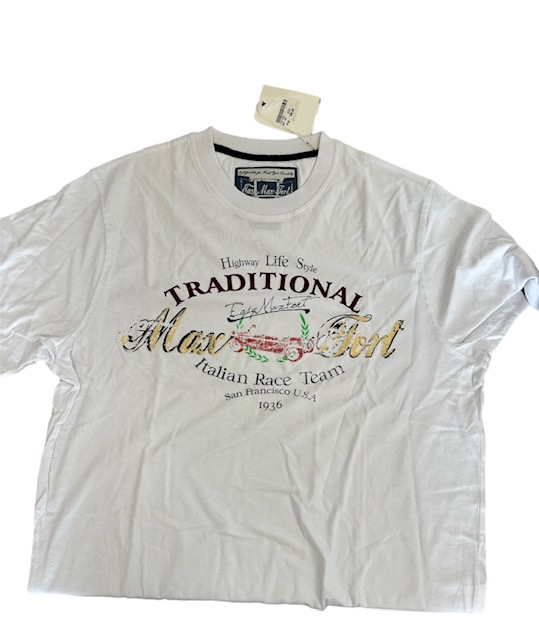 T-shirt vit med tryck  2XL