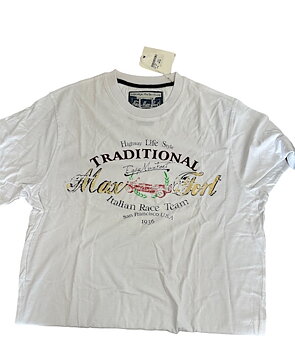 T-shirt vit med tryck  2XL