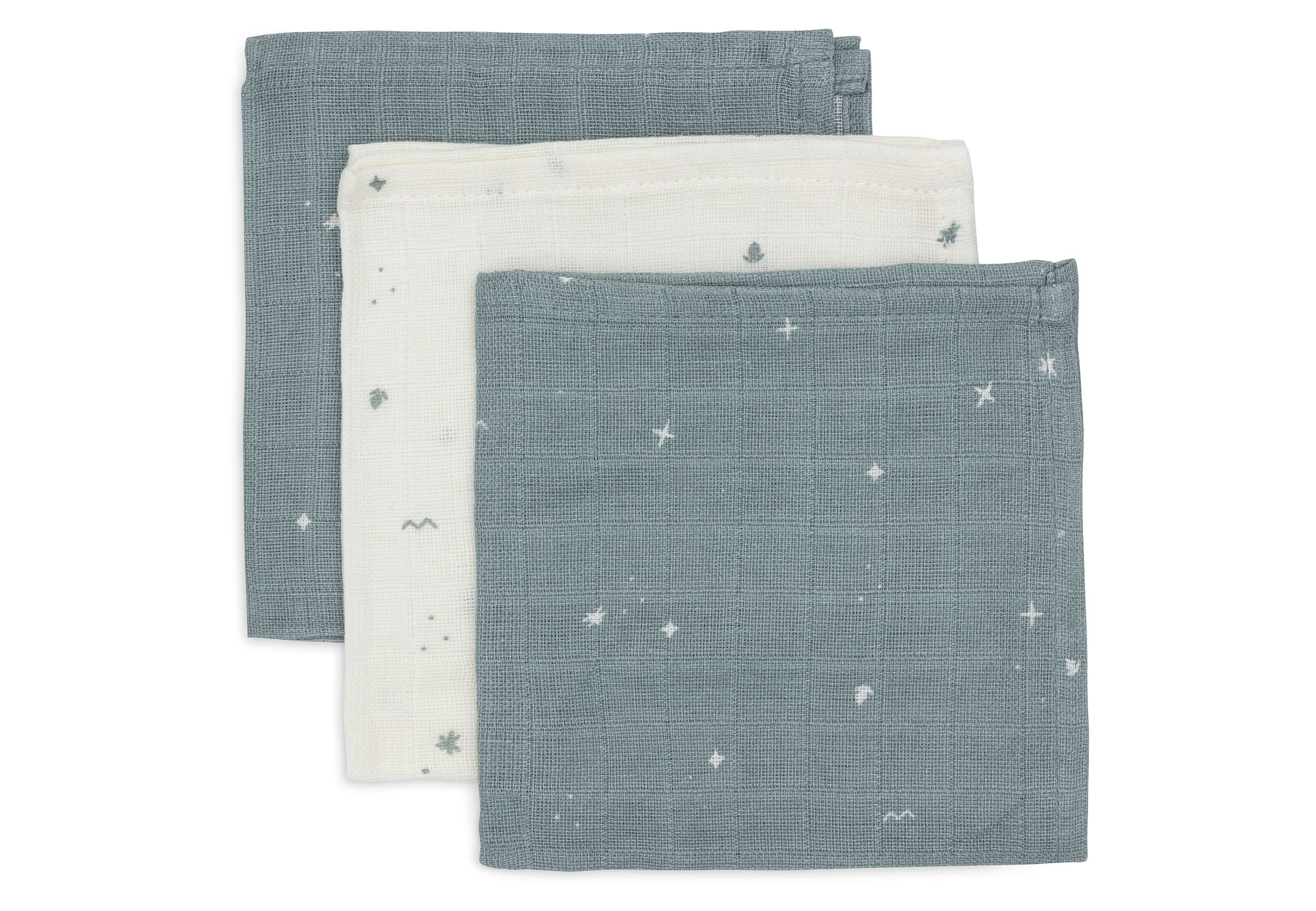 Jollein Muslin Tvättlapp 31x31cm Twinkling Sea Green 3pack