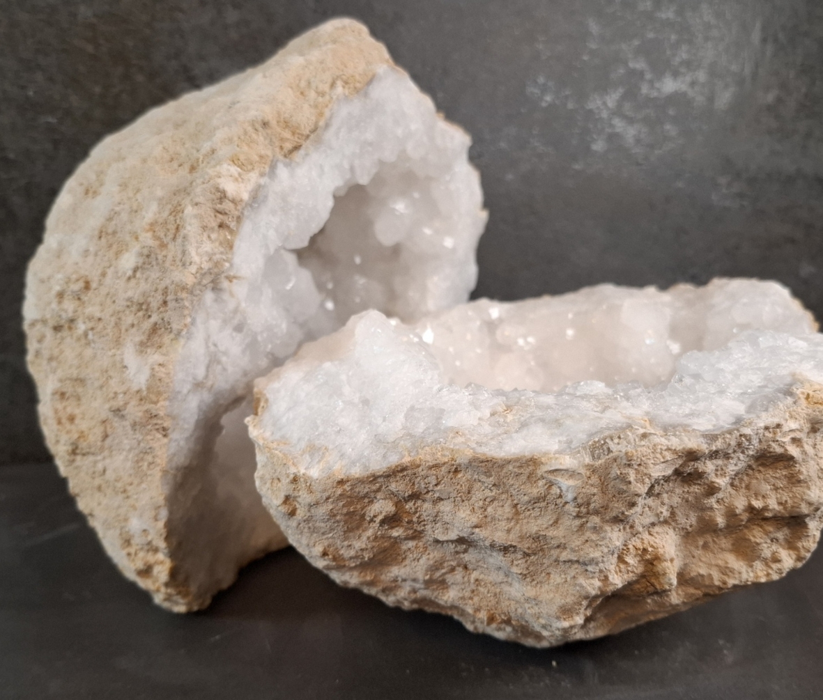 Bergkristall Kvarts Geode i två delar - 6,8 kg - 4