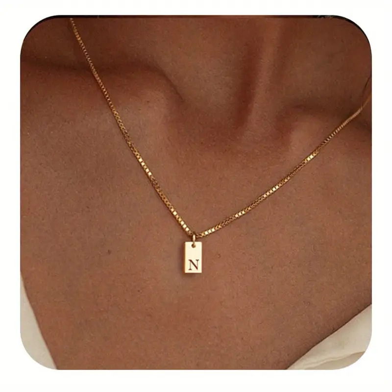 Céleste Necklace Letter Pendant 18K Gold - 19