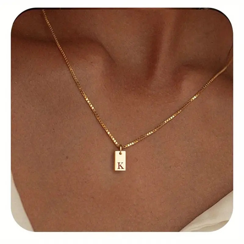 Céleste Necklace Letter Pendant 18K Gold