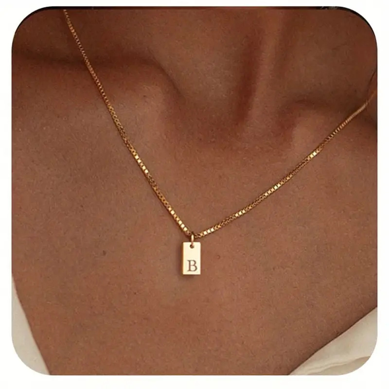 Céleste Necklace Letter Pendant 18K Gold - 8