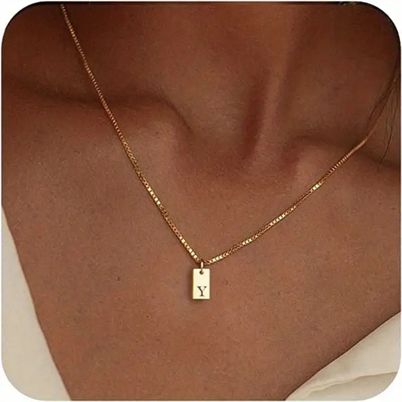 Céleste Necklace Letter Pendant 18K Gold - 30