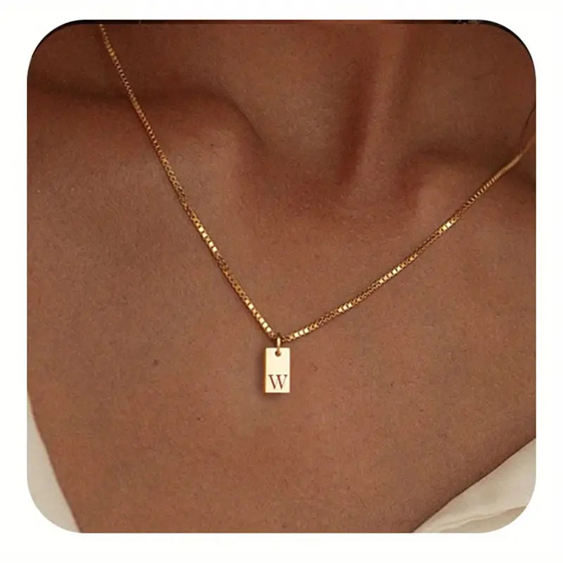 Céleste Necklace Letter Pendant 18K Gold - 28