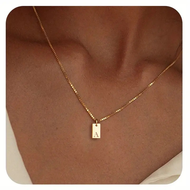 Céleste Necklace Letter Pendant 18K Gold - 6
