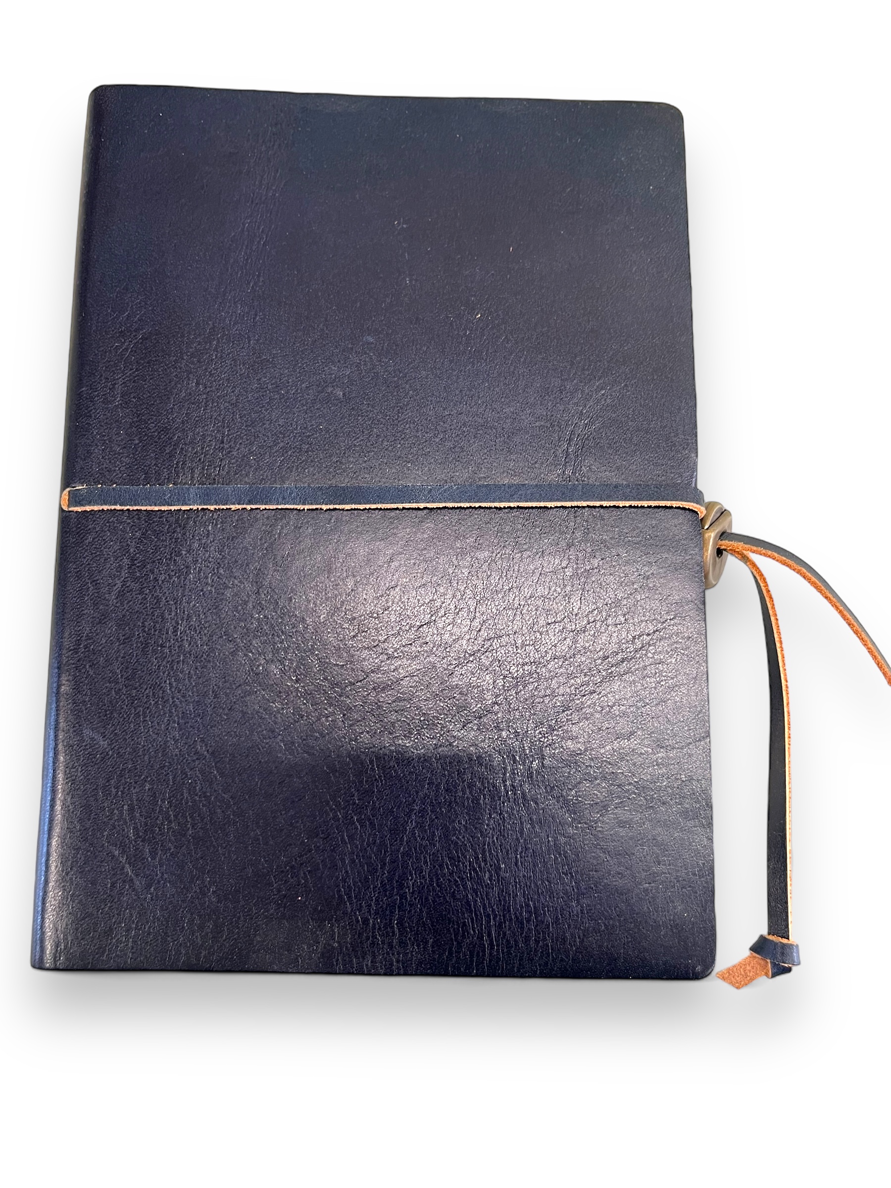 Notebook, leather, large, midnight blue