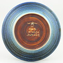 Carl-Harry Stålhane (1960s) Blue Studio Bowl with Relief Decor 20 cm
