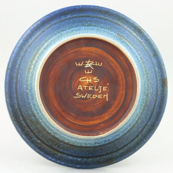 カールハリー・スタルハーネ  浮き彫り模様の青いボウル  20cm  1960年代