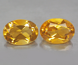 1,57 ct muy bonitas piedras preciosas de citrino naturales ovaladas a juego