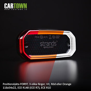 Positionslykta FOR9T Tinted E-Mark 12-40V, Select Color