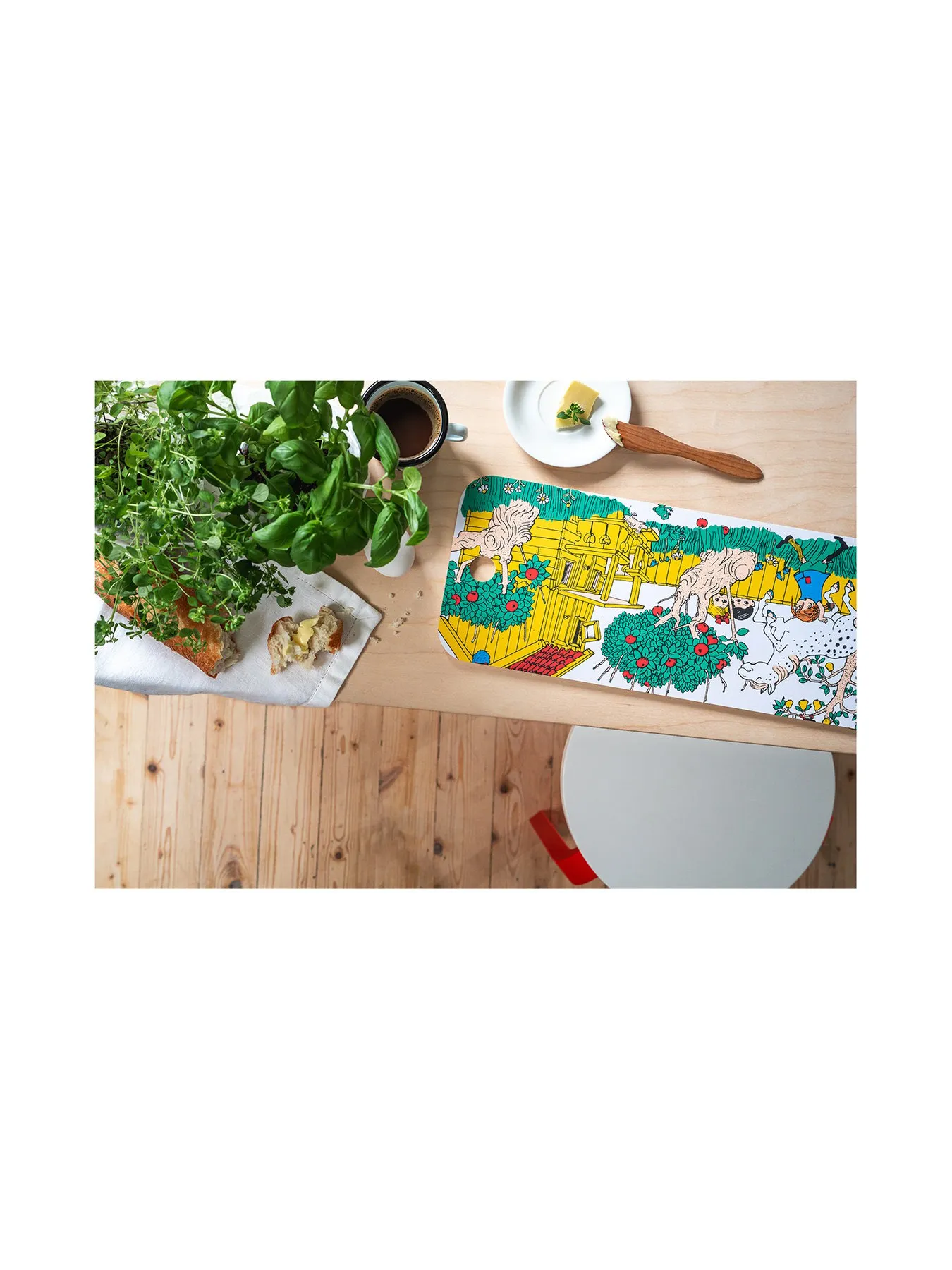 Pippi Longstocking Cutting & Serving Board - The Way Home, 18x44 cm - 4