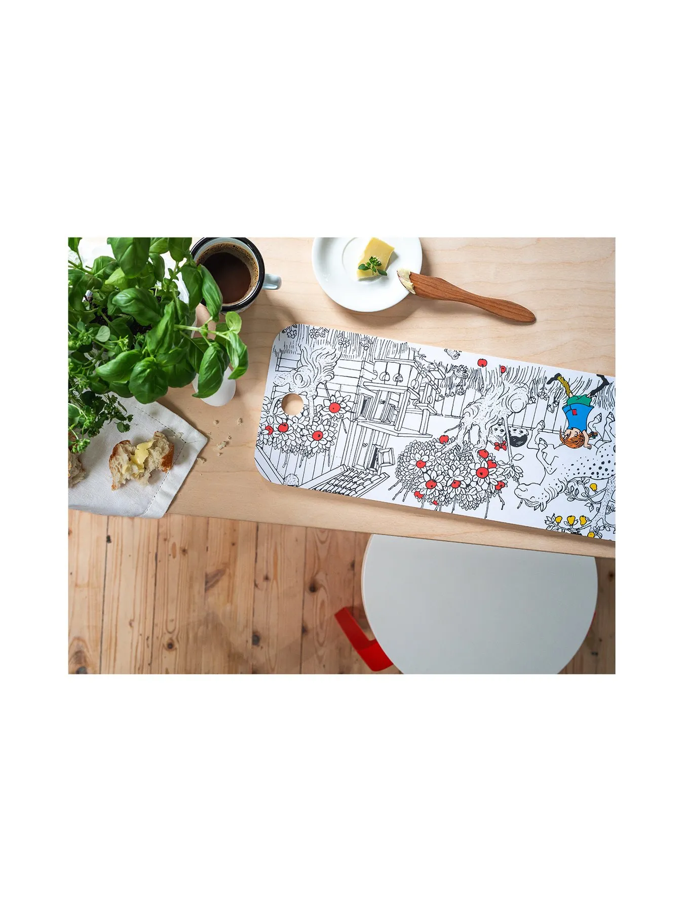 Pippi Longstocking Cutting & Serving Board - The Way Home, 18x44 cm - 5