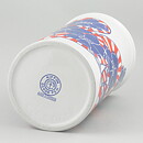 Paul Hoff (Nippon 1970s) Cylinder Vase with Blue/Red Flower Decor 23 cm