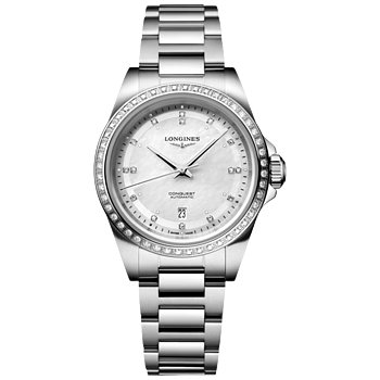 L3.320.0.87.6 Longines Conquest pärlemor och diamant bezel 30 