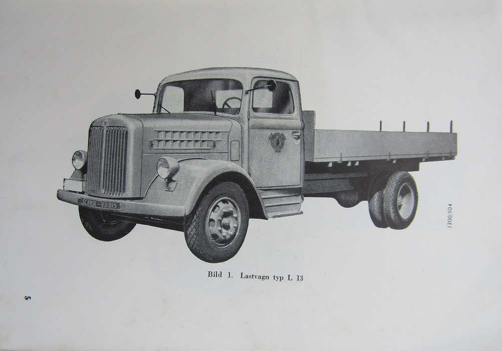 1946 Scania-Vabis L 11, L 12, L 13, F 11, F 12 Lastvagnar Instruktionsbok Nr 1 - 5