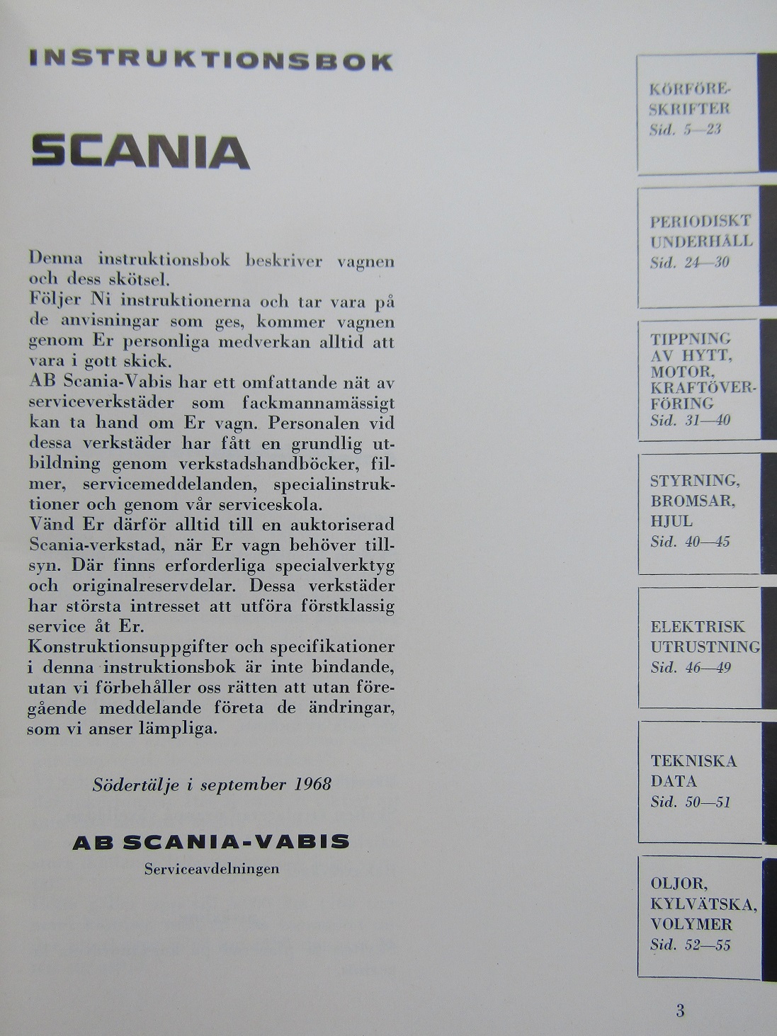1968 Scania LB 110 LBS 110 LBT 110 Instruktionsbok - 2