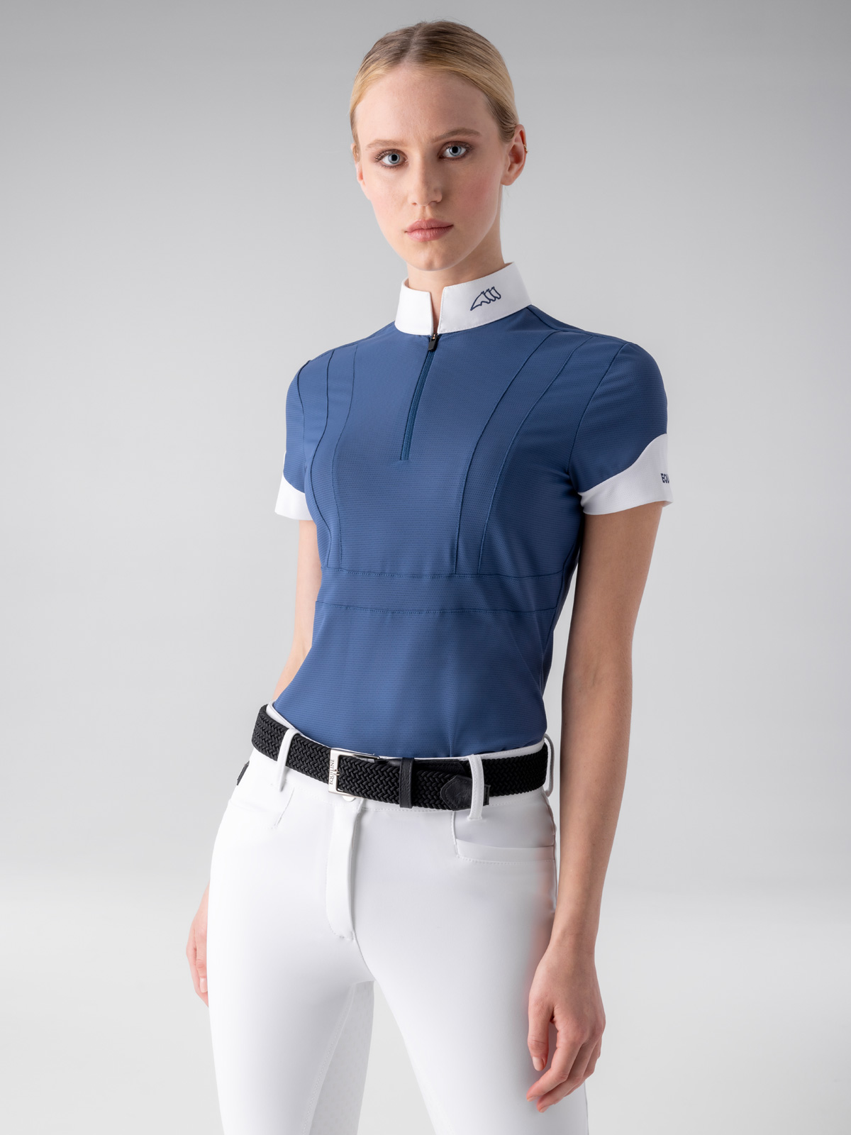 Tävlingsskjorta Equiline Colid indigo front