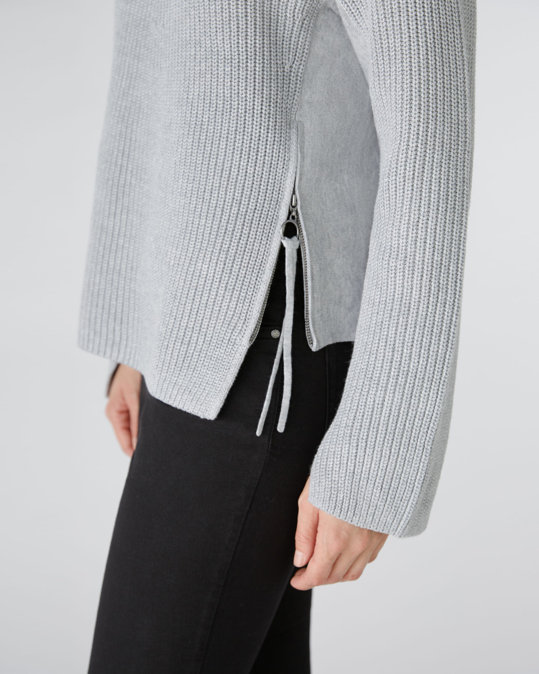 Jumper dragkedja i midjan grå - 4