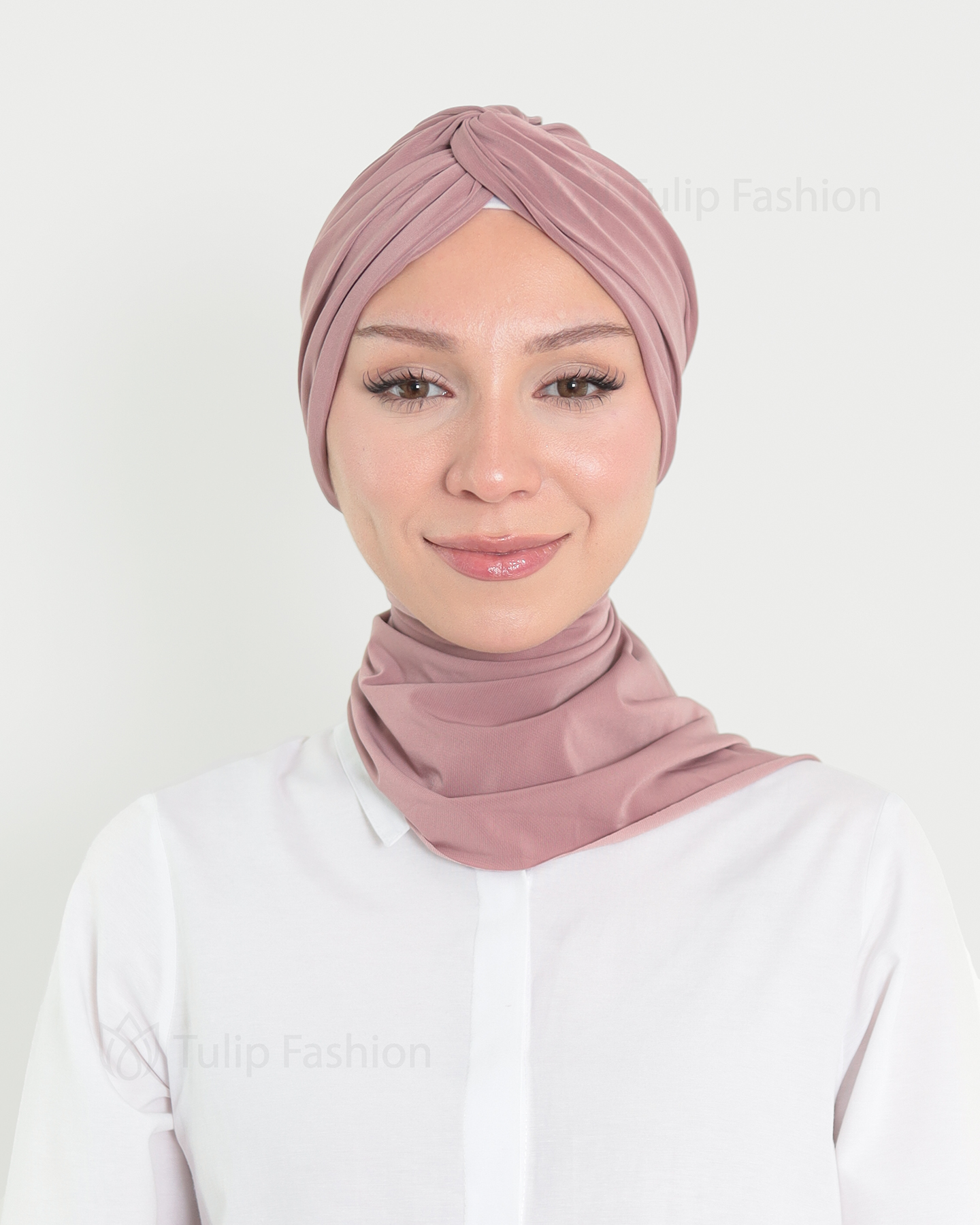 Turban with Shawl - Sundus - Pink - 3