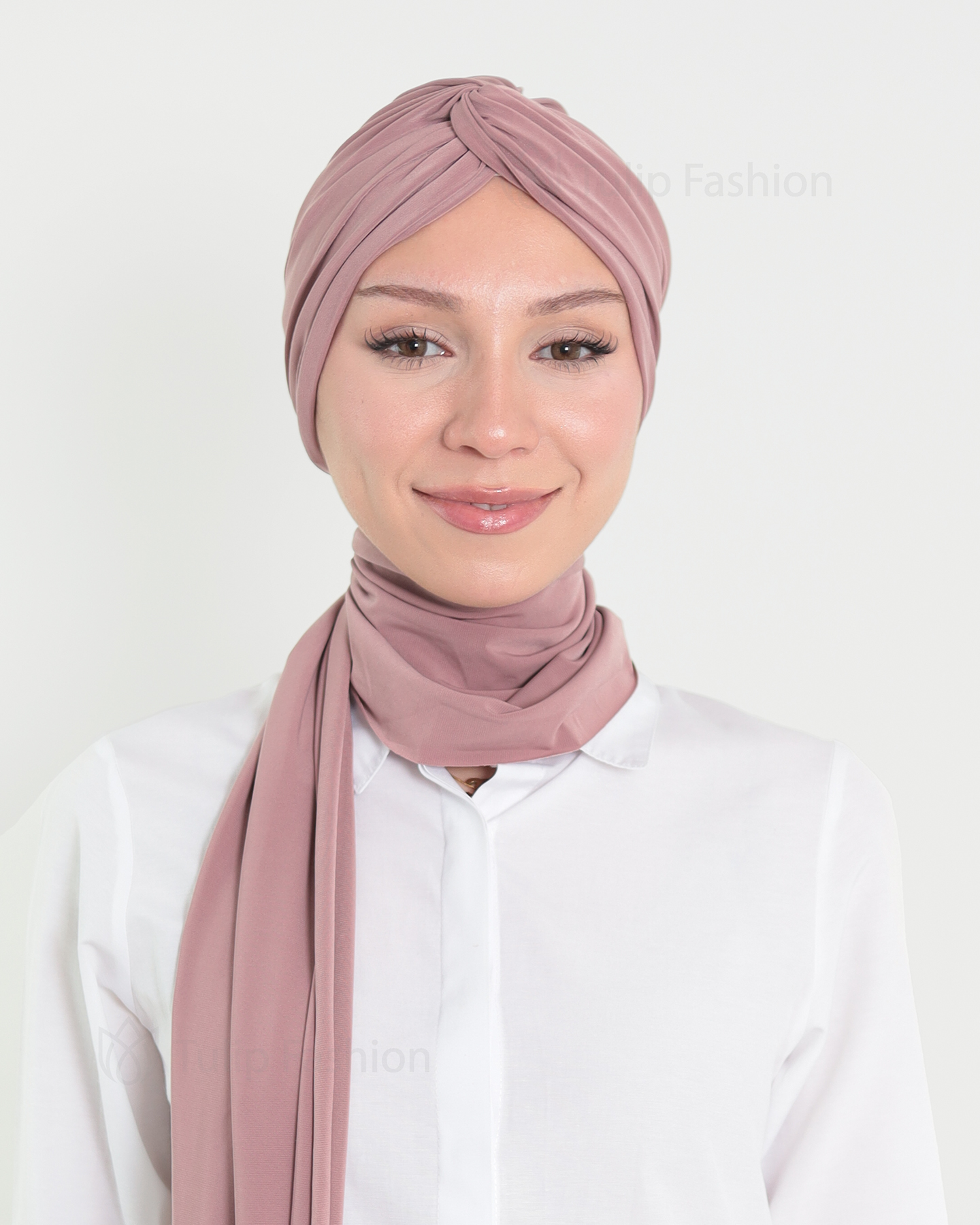 Turban with Shawl - Sundus - Pink - 5