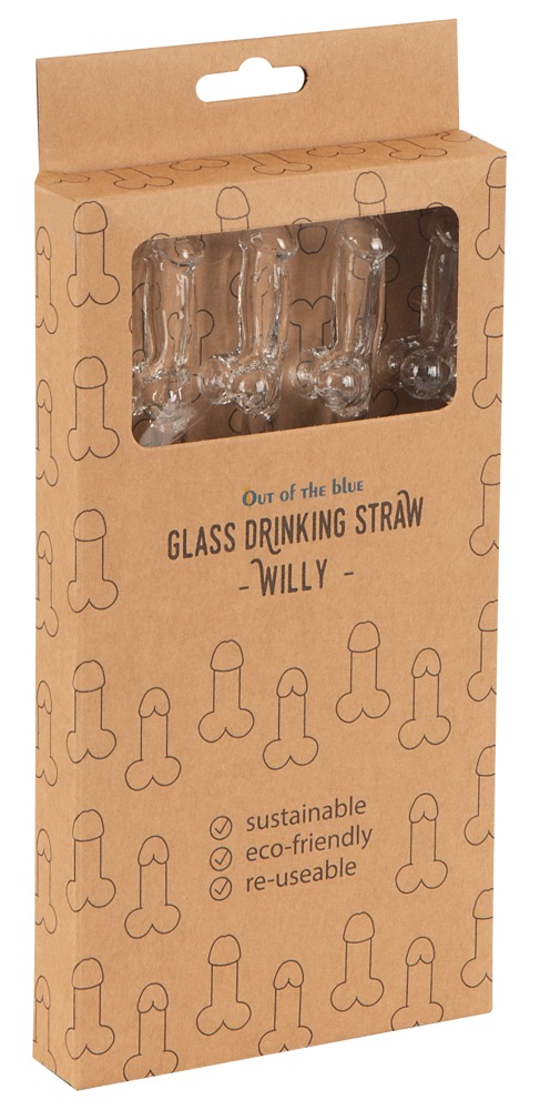 Glass Drinking Straw Willy - 3
