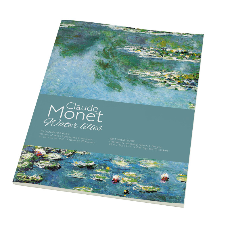 Claude Monet : Näckrosor - Presentpappersbok med stickers och presentetiketter - 2