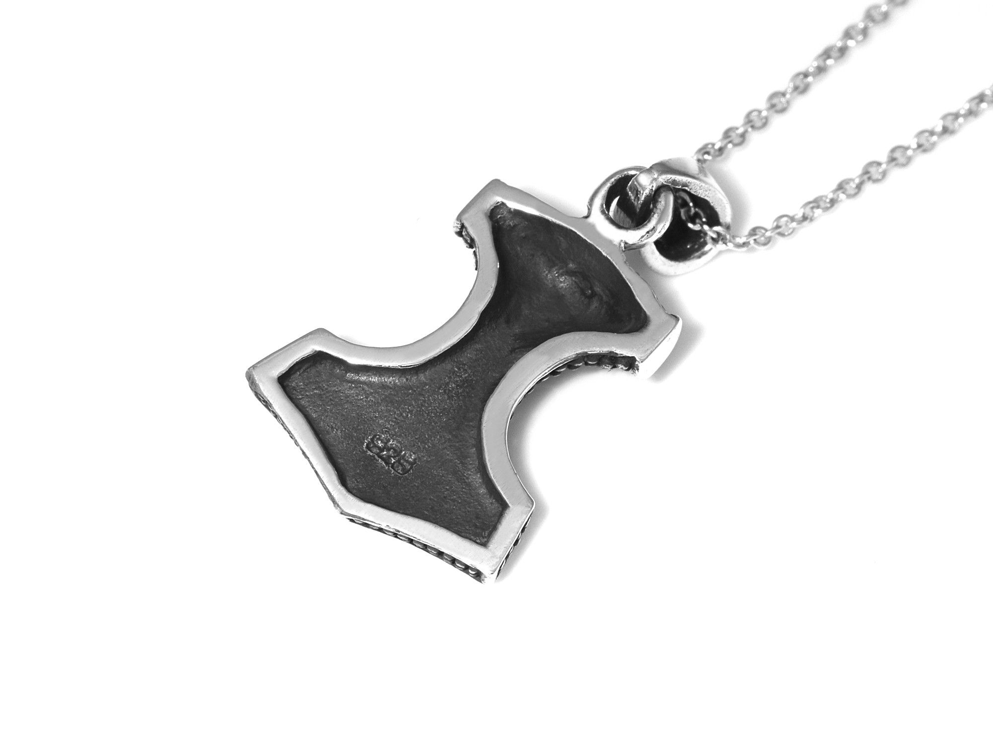 Torshammare Halsband i Äkta 925 Silver, Mjölner Hänge, Asatro Accessoar, Viking Smycke - 3