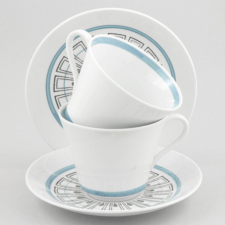 Carl-Harry Stålhane (VB 1957) Two Teacups with Blue Decor 11,5