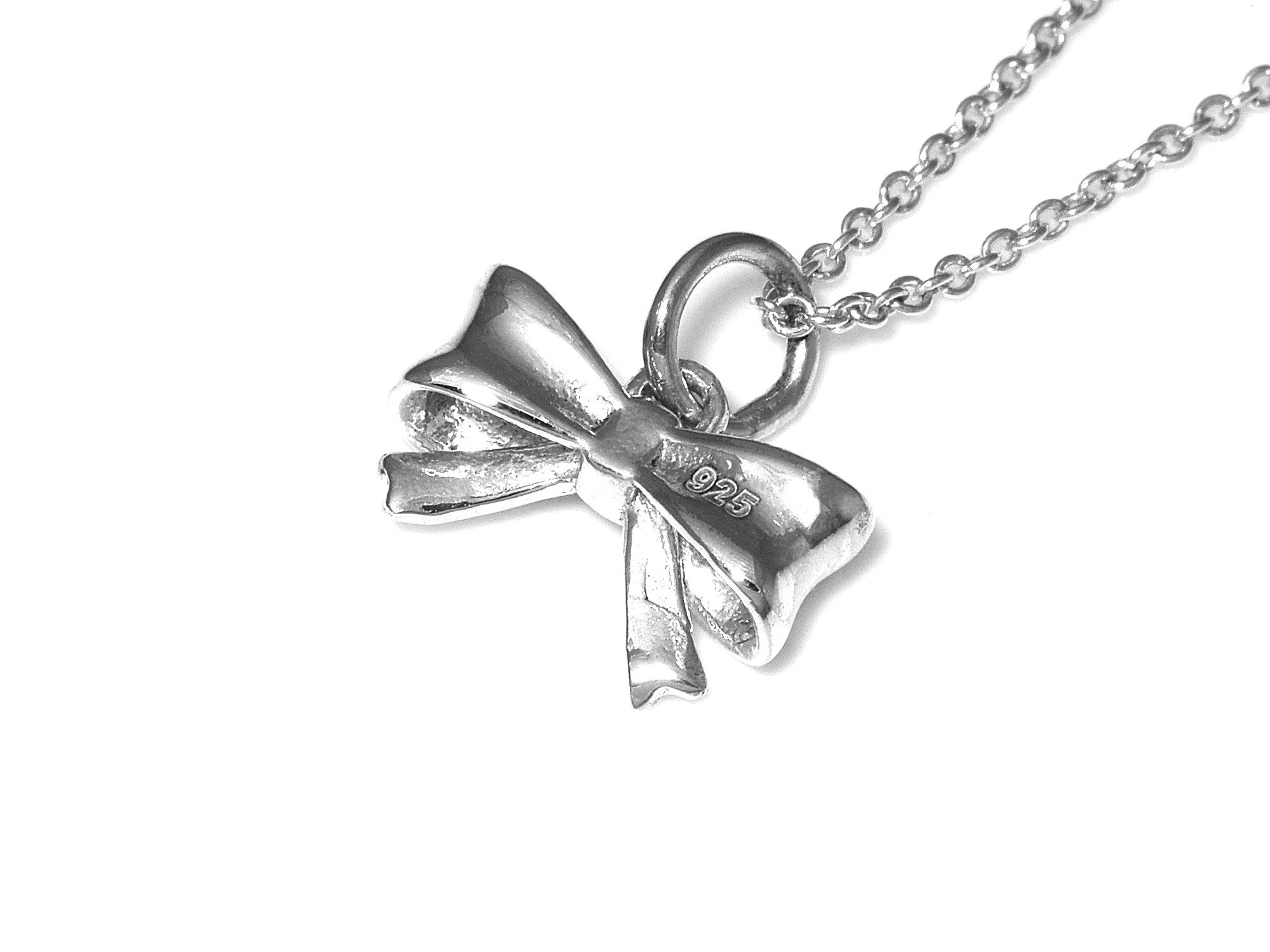 Rosett Halsband i Äkta 925 Silver, Sött Hänge, Band Accessoar, Dekoration Smycke - 3
