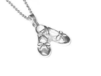 Balettsko Halsband i Äkta 925 Silver, Balett Hänge, Dans Accessoar, Ballerina Smycke
