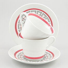 Carl-Harry Stålhane (VB 1957) Two Teacups with Red Decor 11,5