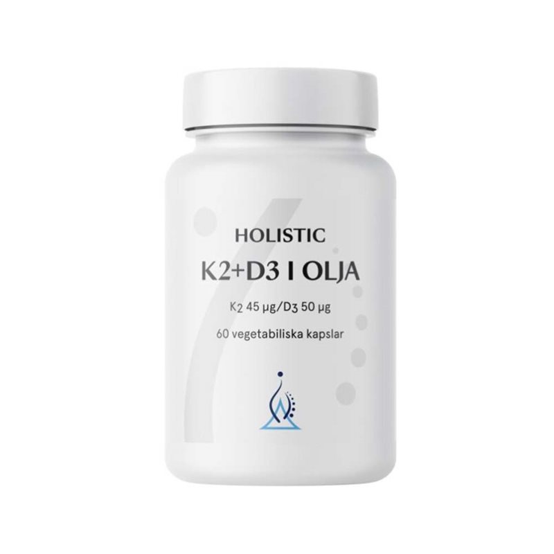 K2+D3-vitamin i olivolja 60 vegetabiliska kapslar