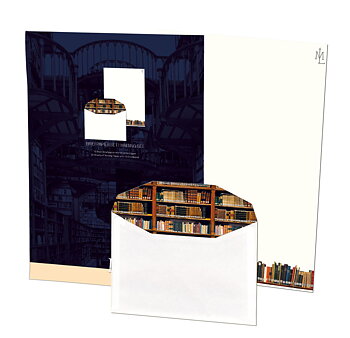 Maria Laach : Klosterbibliothek  - Brevpappersset med 10 papper och kuvert i matchande mapp
