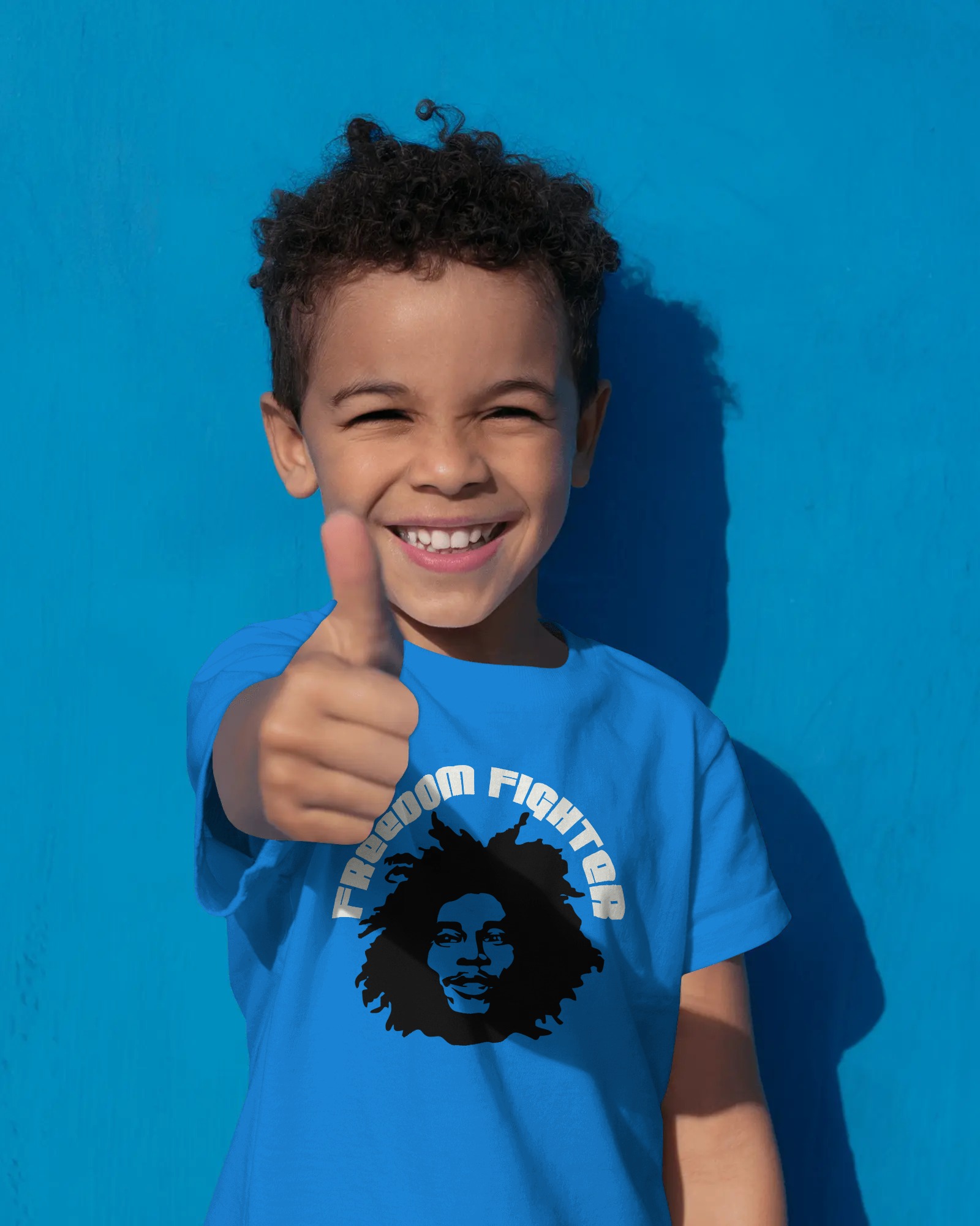 Bob Marley Freedom Fighter Kids T-shirt Royal