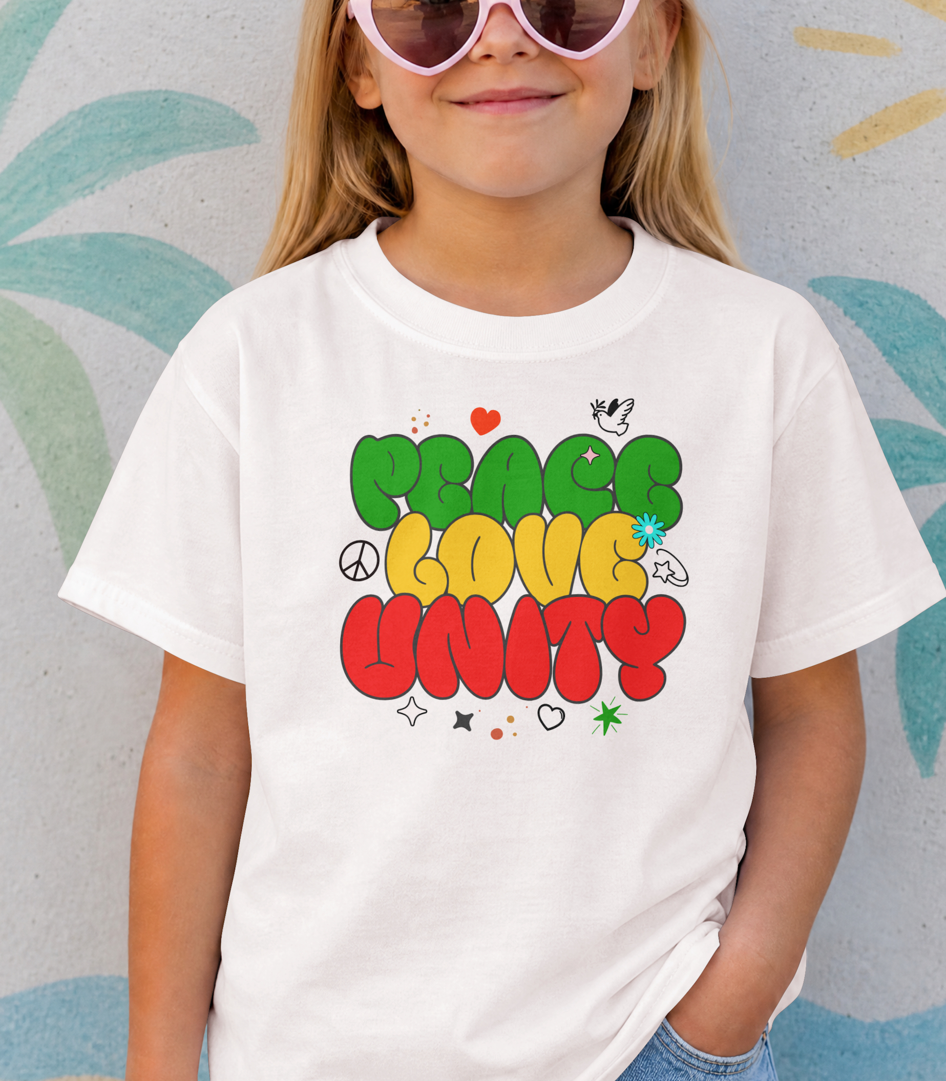 Peace Love Unity Kids T-shirt White