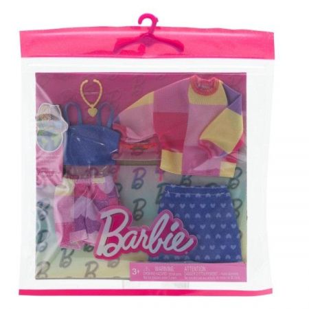 Barbie Fashion 2-Pack, Kjol med Hjärtan & Tröja - 2
