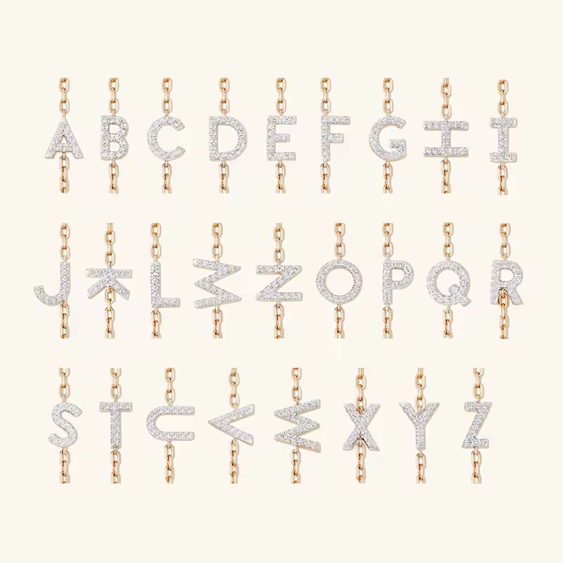Céleste Bracelet Letter Charm 18K Gold - 5