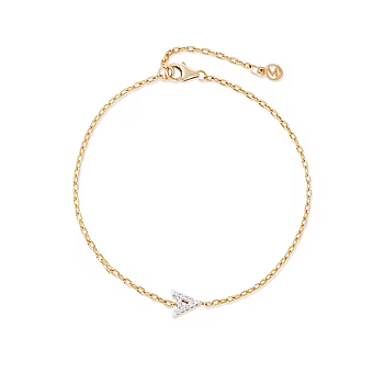 Céleste Bracelet Letter Charm 18K Gold