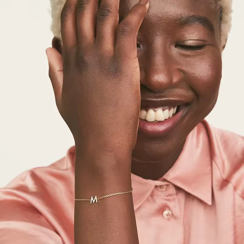 Céleste Bracelet Letter Charm 18K Gold